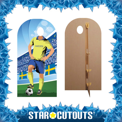 SC1173 Sweden World Cup Football Stand In Cardboard Cut Out Height 190cm
