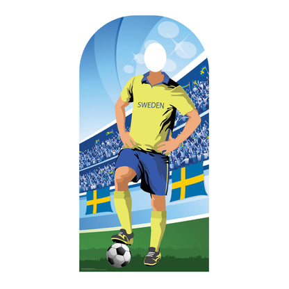 SC1173 Sweden World Cup Football Stand In Cardboard Cut Out Height 190cm