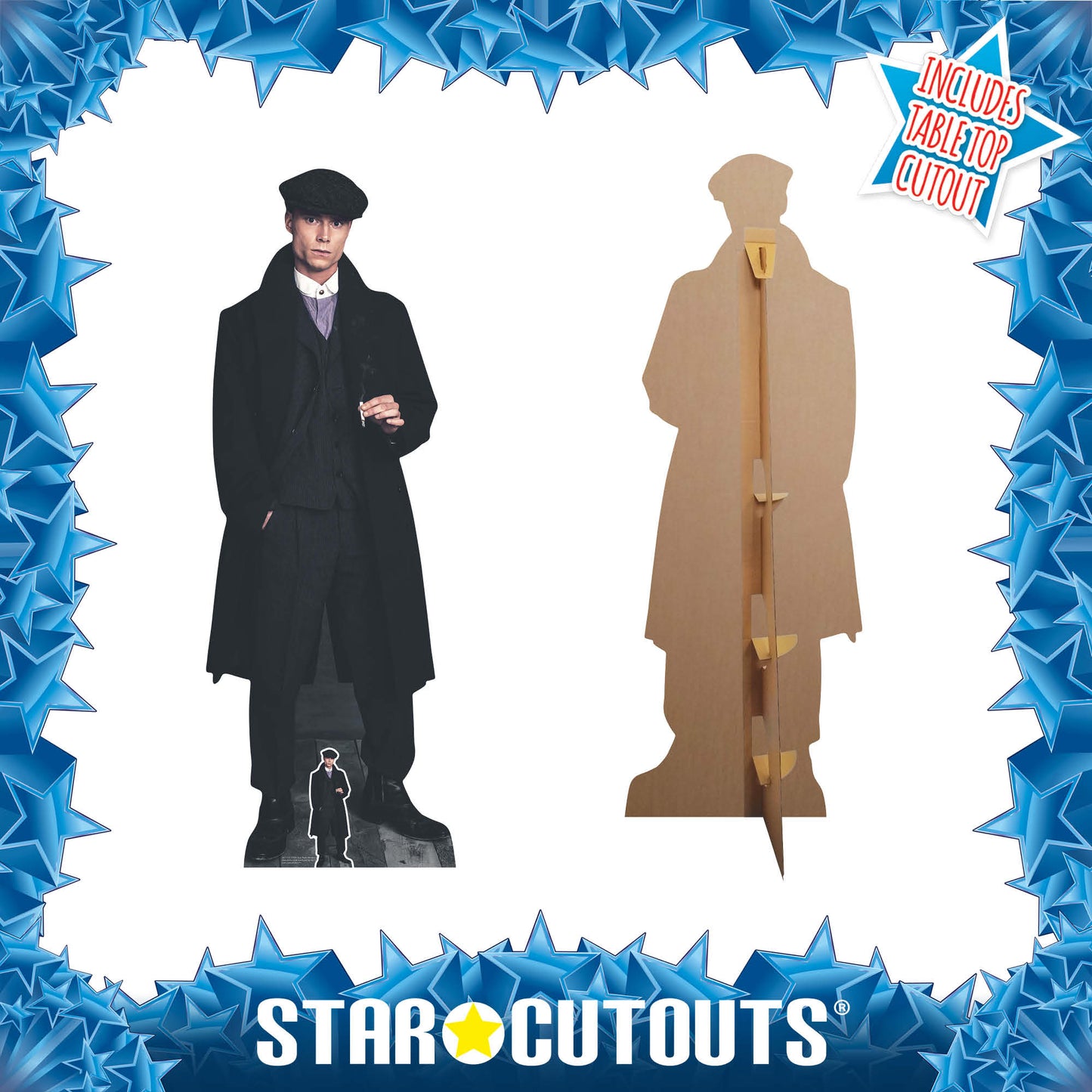 SC1175 1920's Style Peaky Blinders Gangster Smoking Cardboard Cut Out Height 185cm
