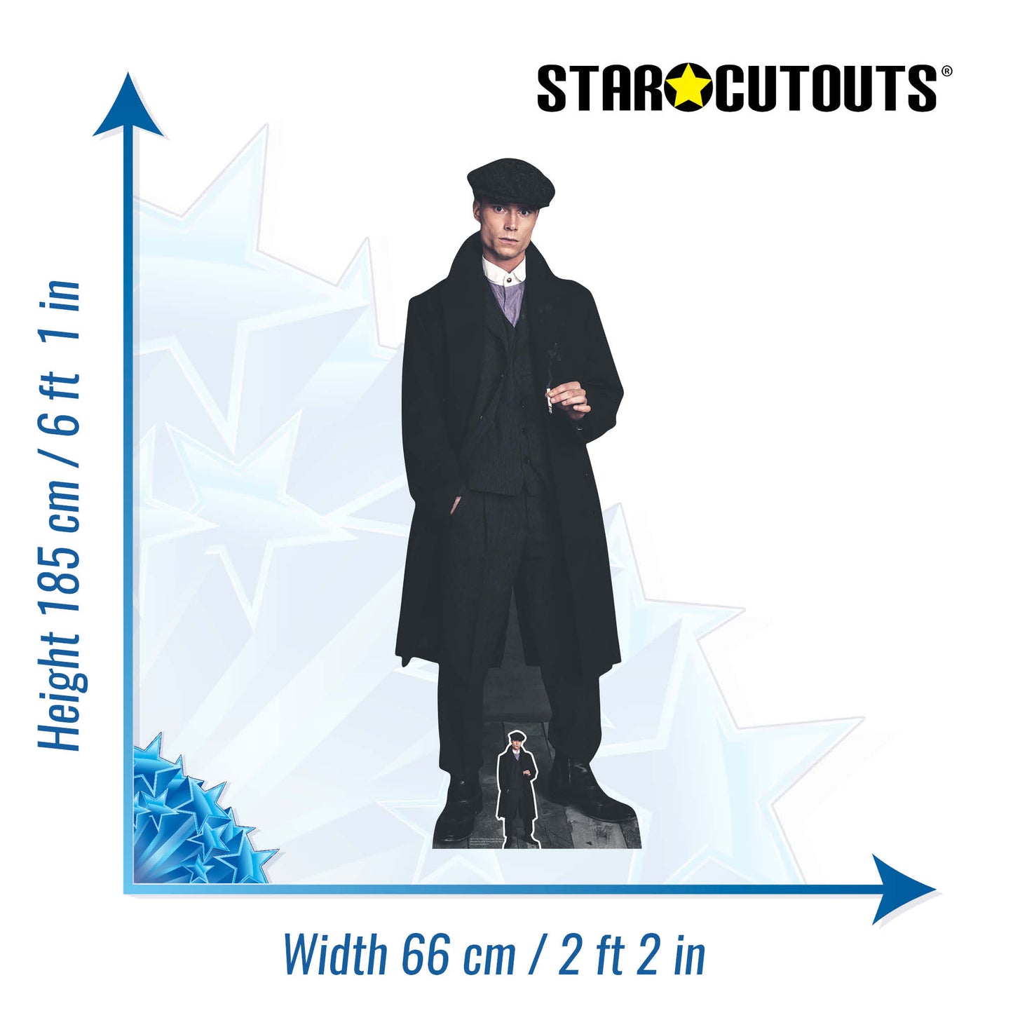 SC1175 1920's Style Peaky Blinders Gangster Smoking Cardboard Cut Out Height 185cm