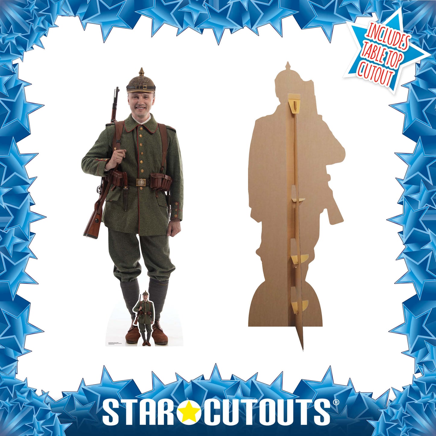 SC1179 German WW1 Soldier Cardboard Cut Out Height 191cm