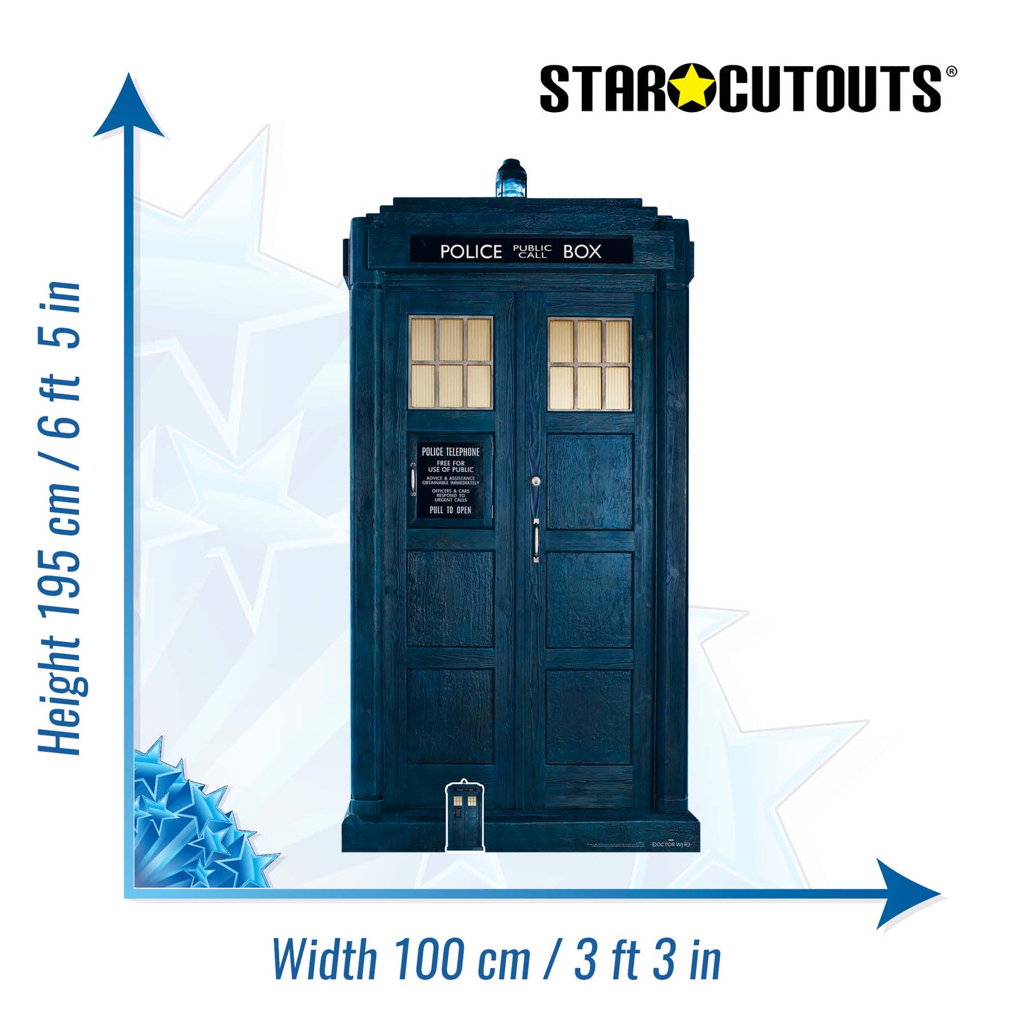 13th Doctor Who The Tardis Two Thirds Life Size Iconic Time Travel Cardboard Cut Out Height 195cm - Star Cutouts
