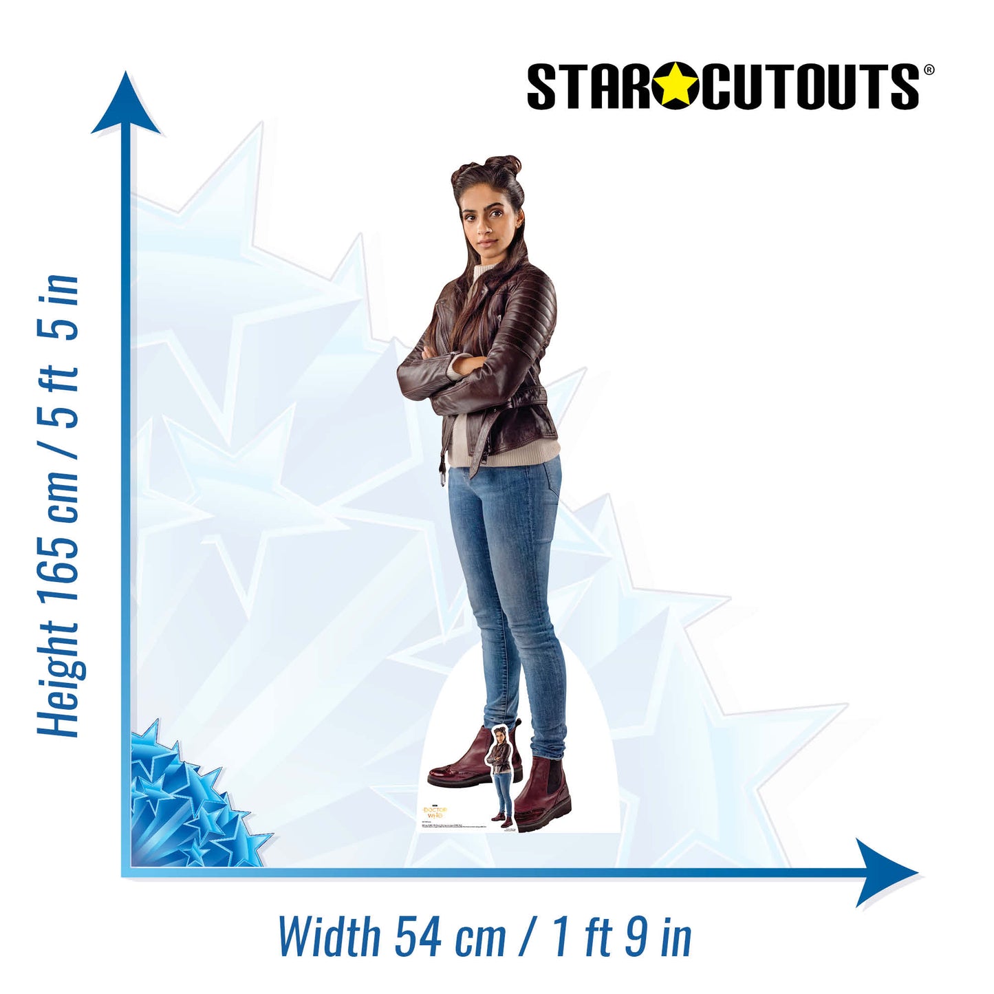 Mandip Gill Yasmin Lifesize   Doctor Who Cardboard Cut Out Height 165cm - Star Cutouts