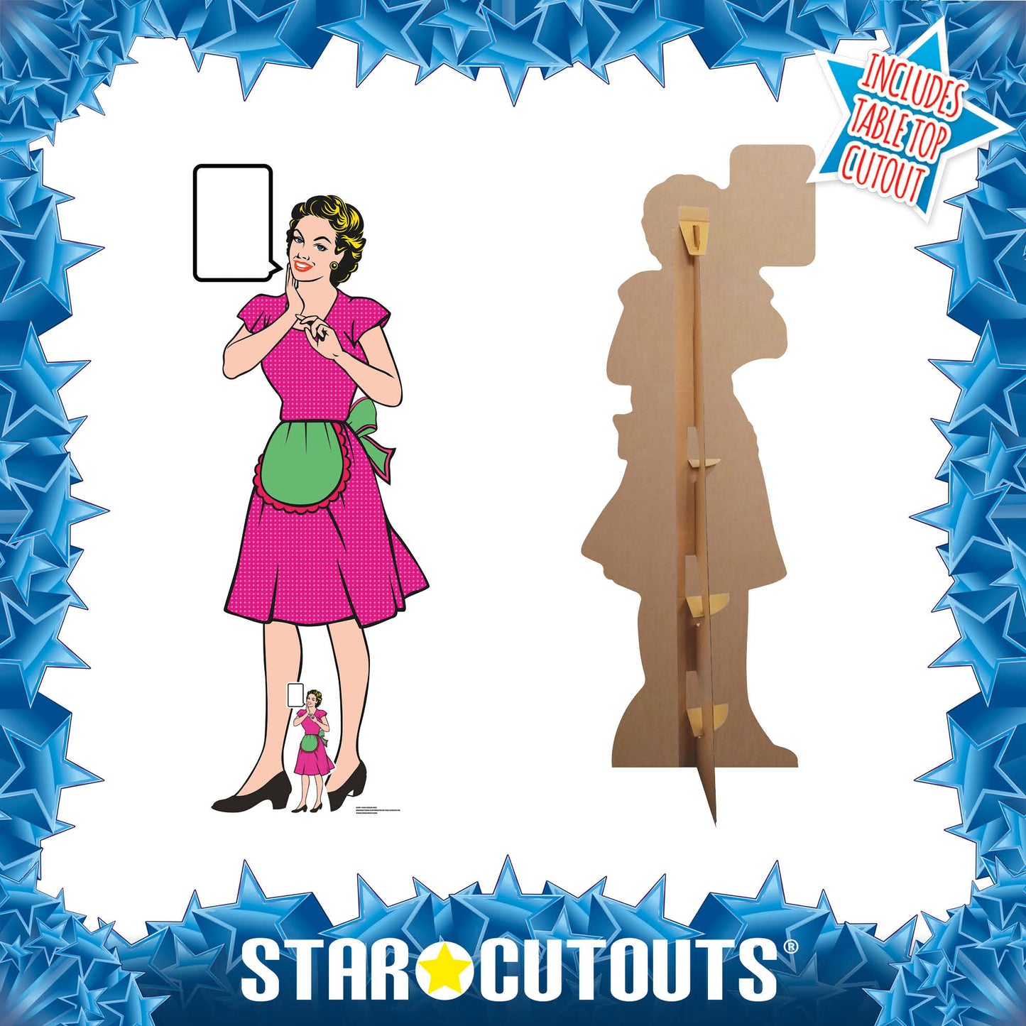 SC1224 1950's Style Housewife Pop Art Cardboard Cut Out Height 184cm