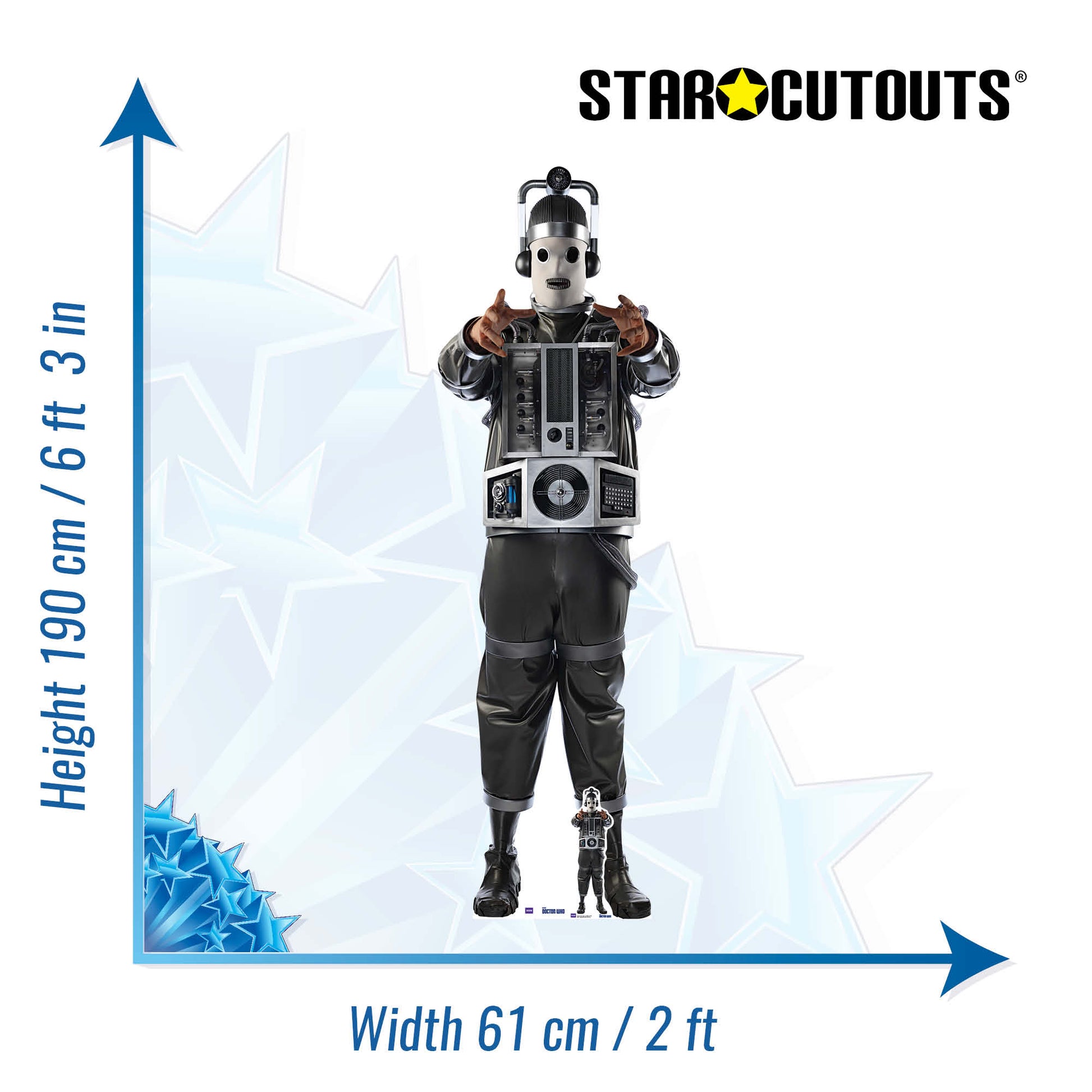 Mondassian Cyberman Cardboard Cut Out Height 190cm - Star Cutouts