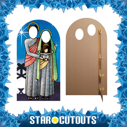 SC1237 Nativity Jesus, Mary and Baby Jesus Adult Stand-in Cardboard Cut Out Height 174cm