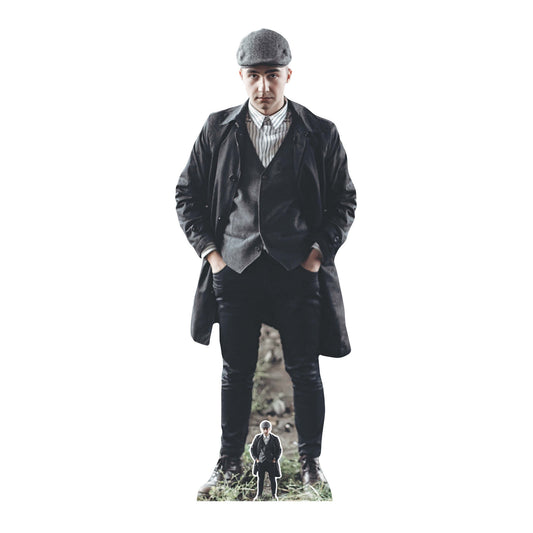 SC1248 Flat Cap Peaky Blinders Style British Gangster Stripe Shirt Cardboard Cut Out Height 182cm
