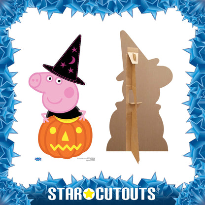 SC1268 Peppa Pig Pumpkin and Magical Hat (Halloween) Cardboard Cut Out Height 94cm