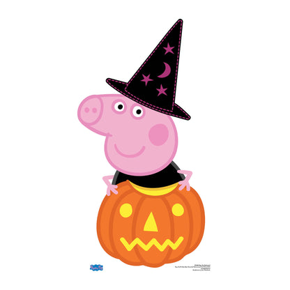SC1268 Peppa Pig Pumpkin and Magical Hat (Halloween) Cardboard Cut Out Height 94cm