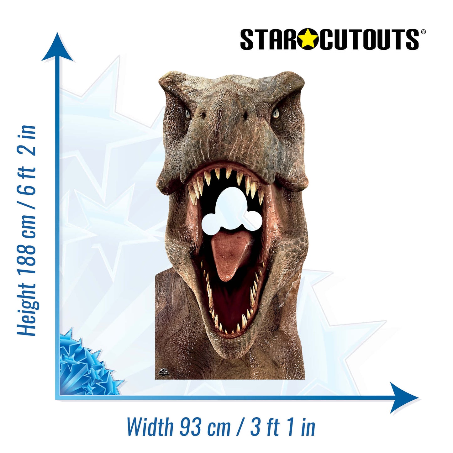 SC1279 Tyrannosaurus Rex (T-Rex) Dinosaur Stand-In Cardboard Cut Out Height 188cm