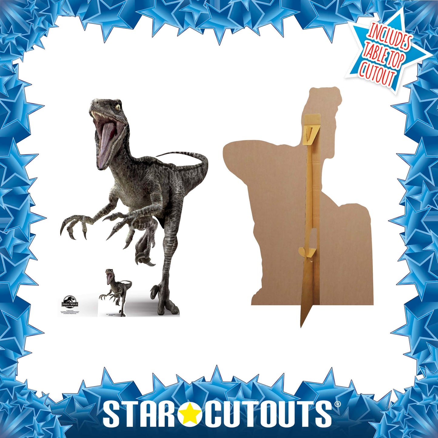 SC1280 Raptor Dinosaur (Blue) Cardboard Cut Out Height 135cm