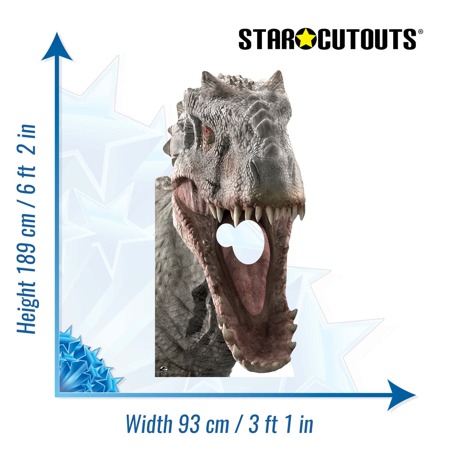 SC1281 Indominus Rex Dinosaur Stand In Cardboard Cut Out Height 189cm