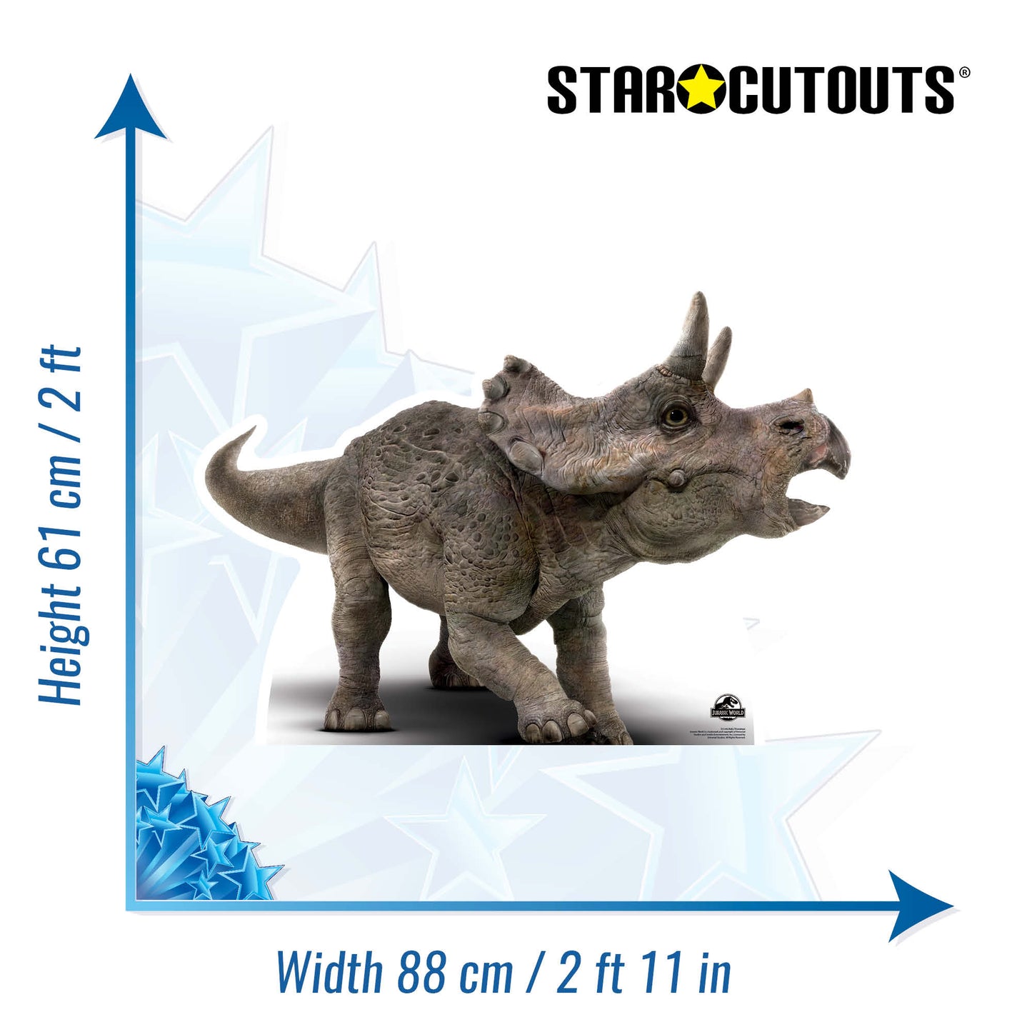 SC1282 Official Jurassic World Baby Triceratops Dinosaur Cardboard Cut Out Height 61cm