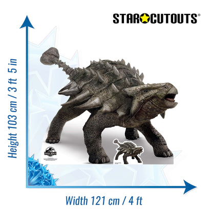 SC1283 Official Jurassic World Ankylosaurus Dinosaur Cardboard Cut Out Height 103cm