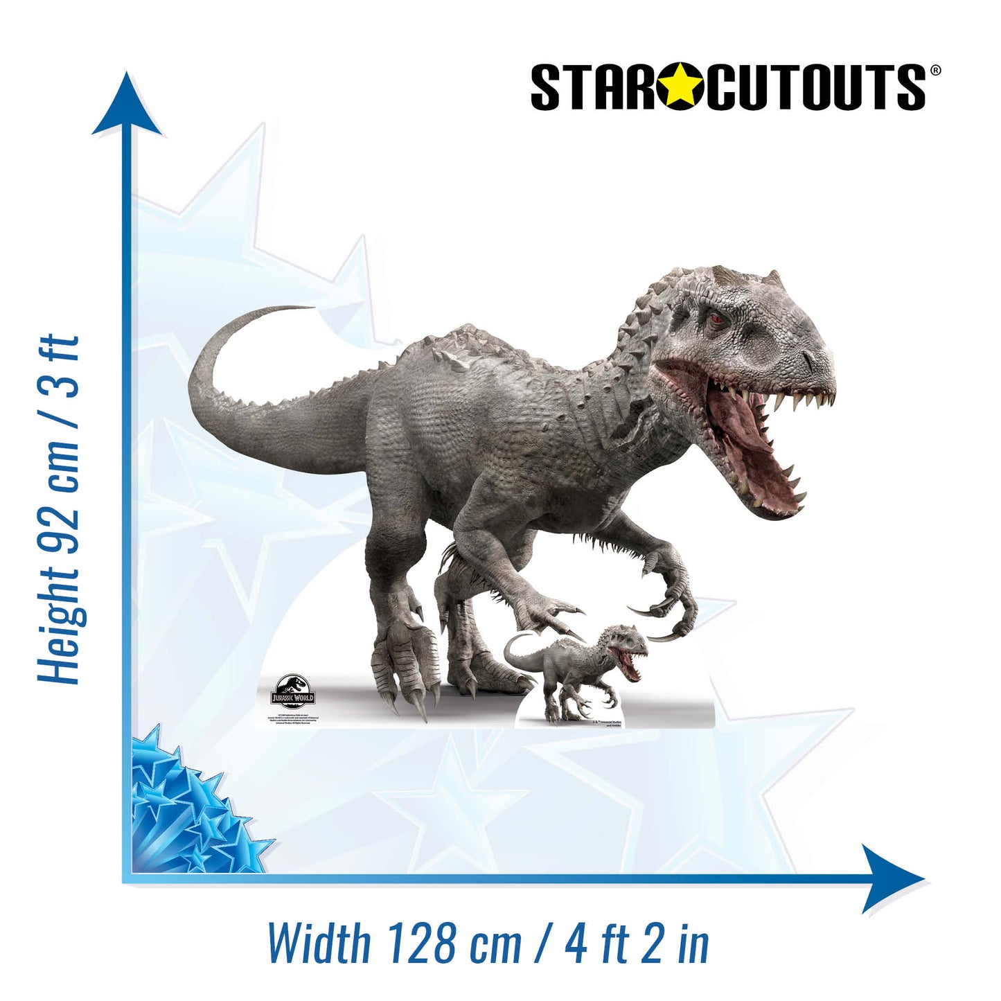 SC1284 Official Jurassic World Indominus Rex Dinosaur (side view) Cardboard Cut Out Height 92cm