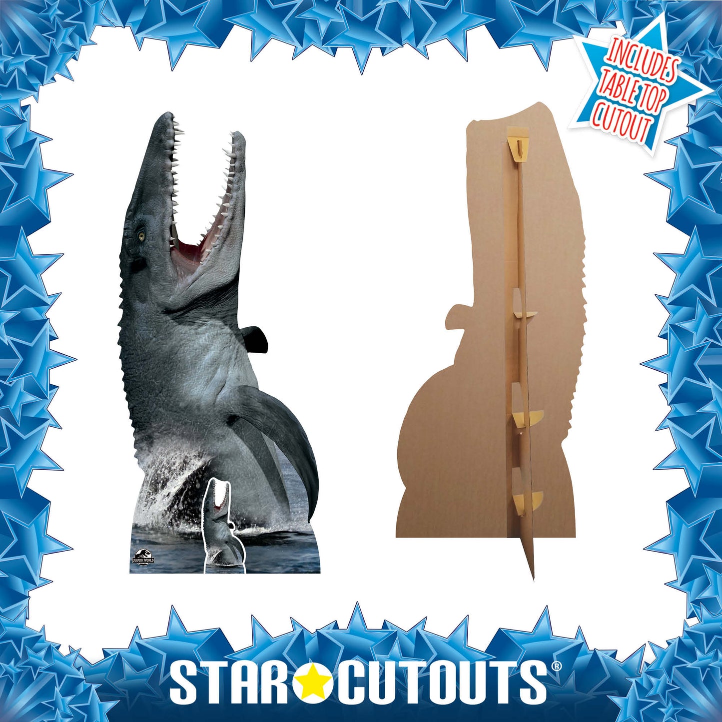 SC1293 Official Jurassic World Mosasaurus Dinosaur Cardboard Cut Out Height 189cm