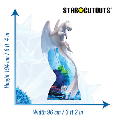 SC1299 Light Fury White Dragon Cardboard Cut Out Height 194cm