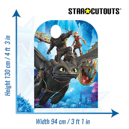 SC1301 How to Train Your Dragon 3 Stand-In Toothless Hiccup Stormfly Astrid Cardboard Cut Out Height 130cm