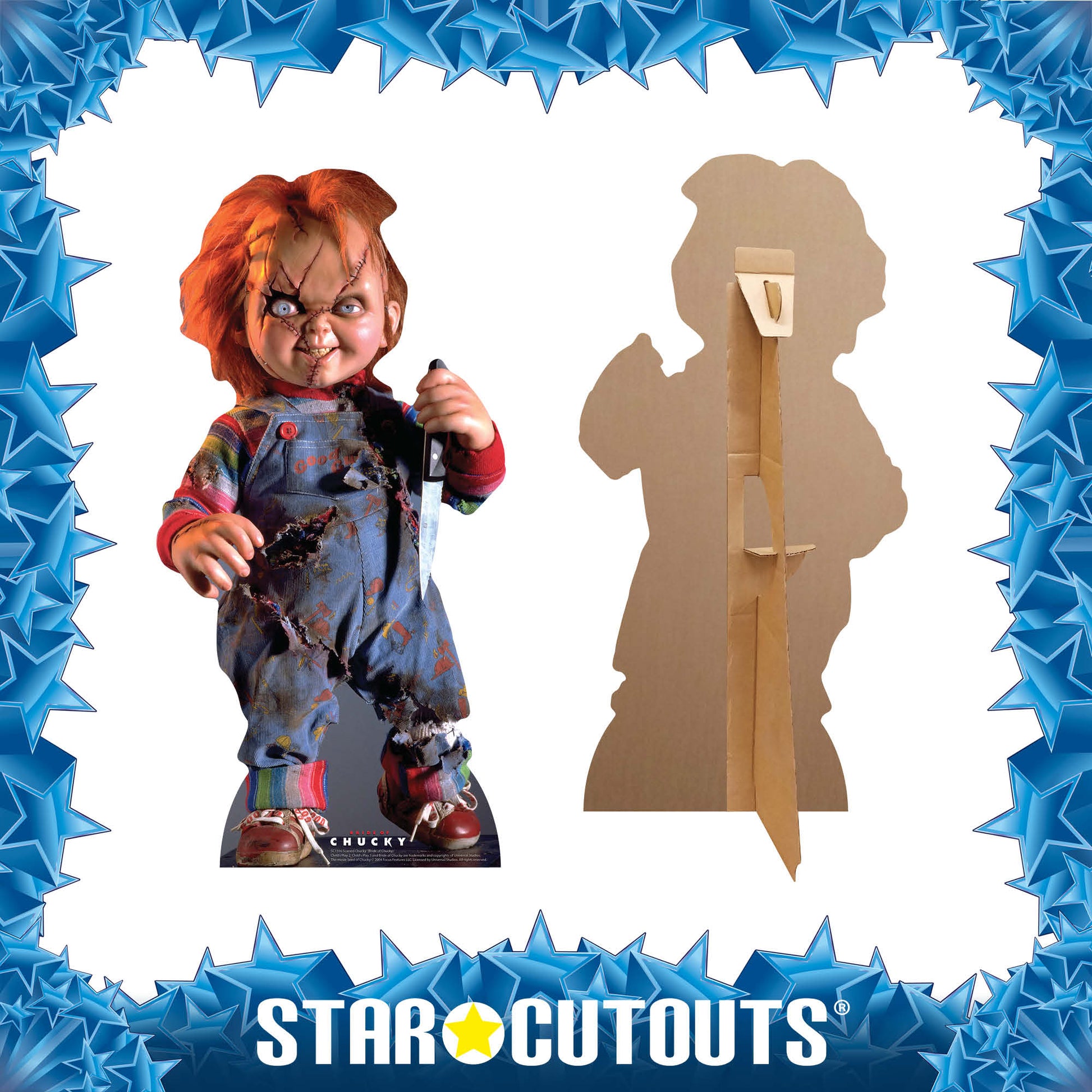 SC1316 Scarred Chucky Doll Cardboard Cut Out Height 75cm - Star Cutouts