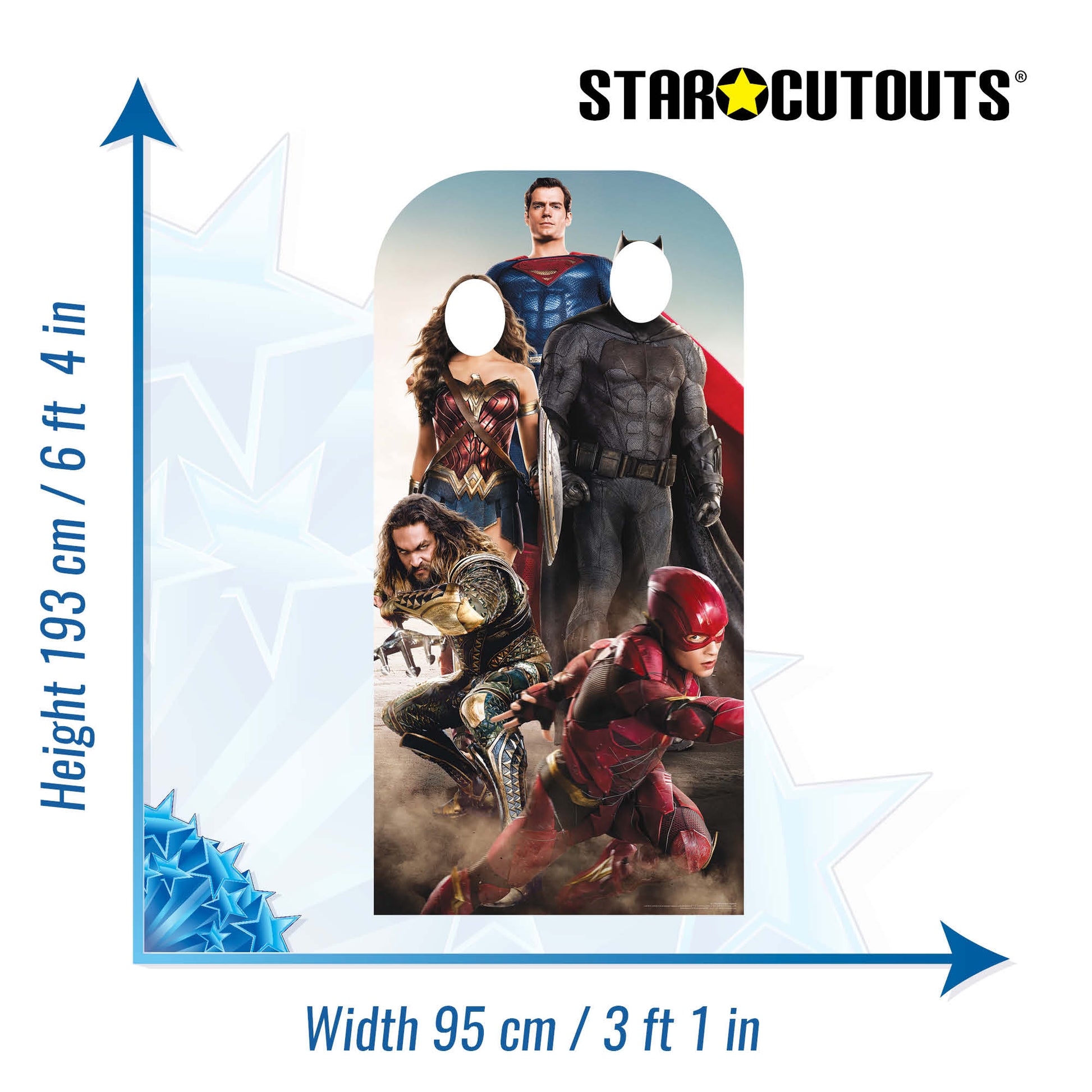 SC1339 Justice League Stand-In (Adult) Live Action Cardboard Cut Out Height 193cm - Star Cutouts