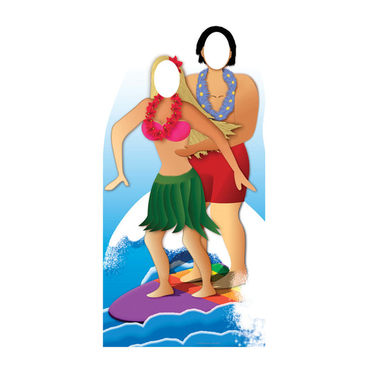 SC133 Surfer Couple Stand-In Cardboard Cut Out Height 186cm