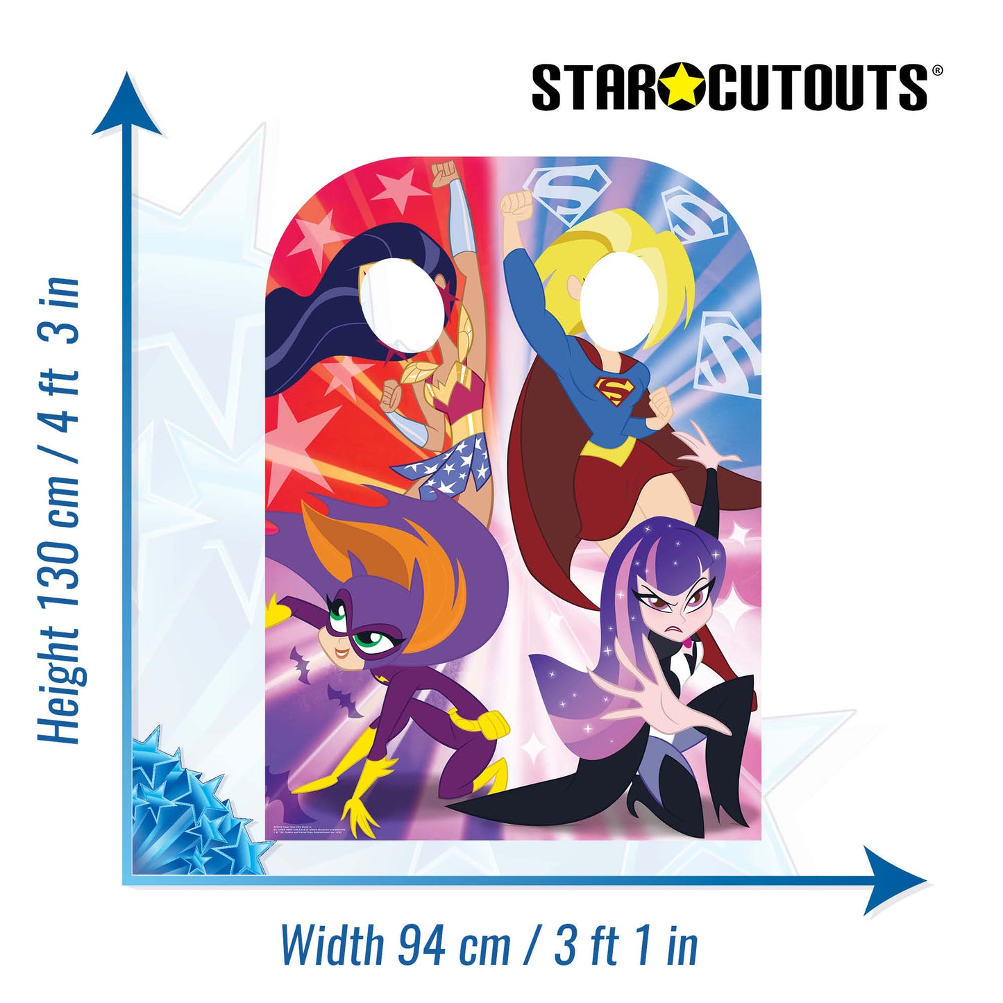 SC1344 Super Hero Girls Child Size Stand-In Cardboard Cut Out Height 130cm - Star Cutouts