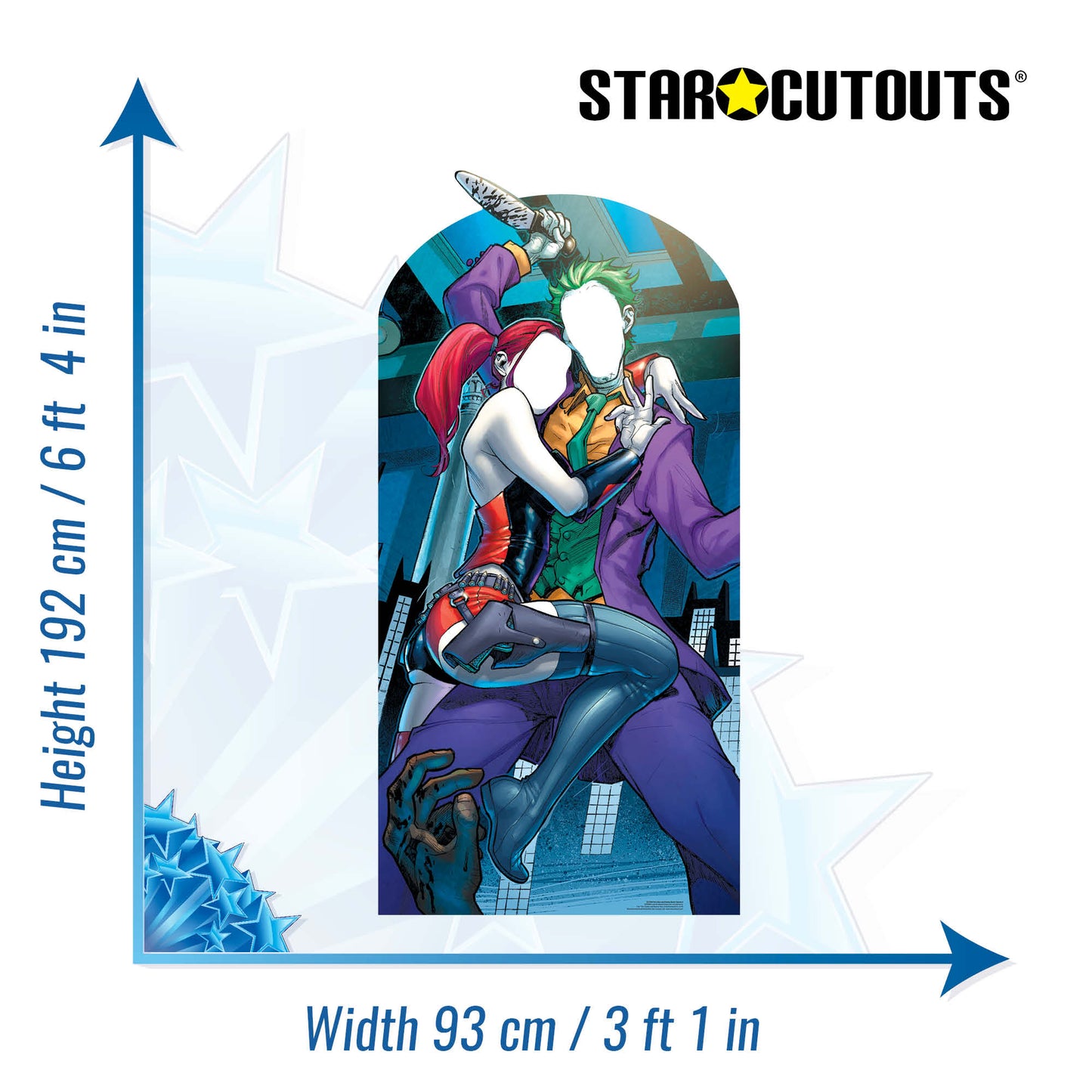 SC1346 Harley Quinn and The Joker Stand-In with Knife Cardboard Cut Out Height 192cm