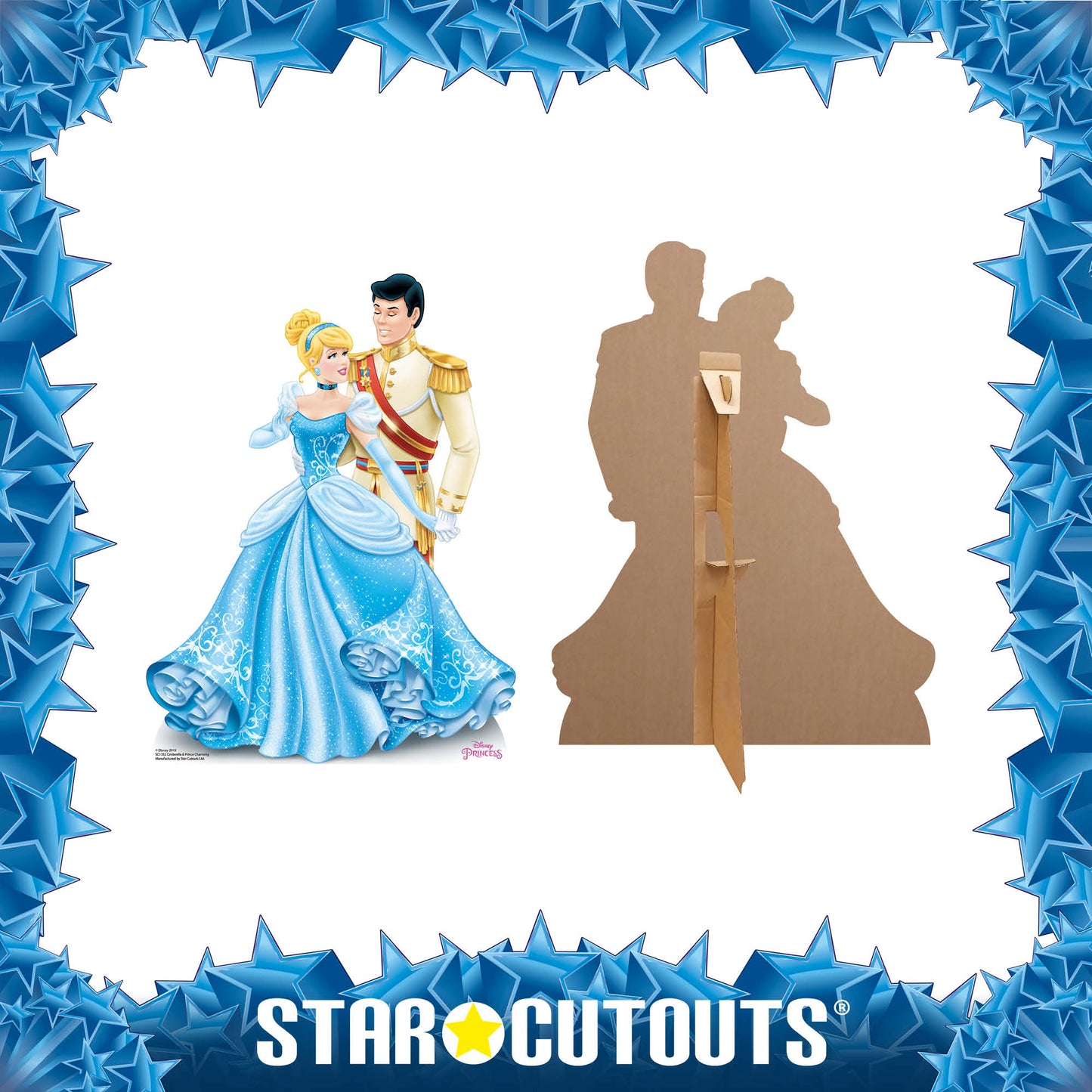 SC1352 Disney Princess Cinderella and Prince Charming Cardboard Cut Out Height 79cm