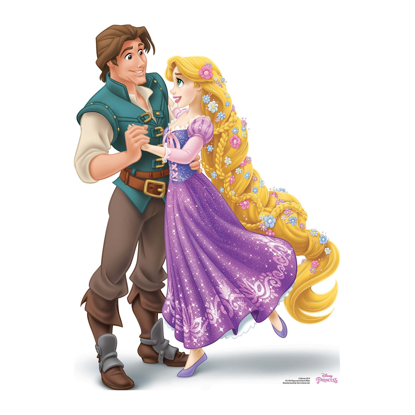 SC1354 Disney Princess Rapunzel and Prince Flynn Rider Cardboard Cut Out Height 83cm