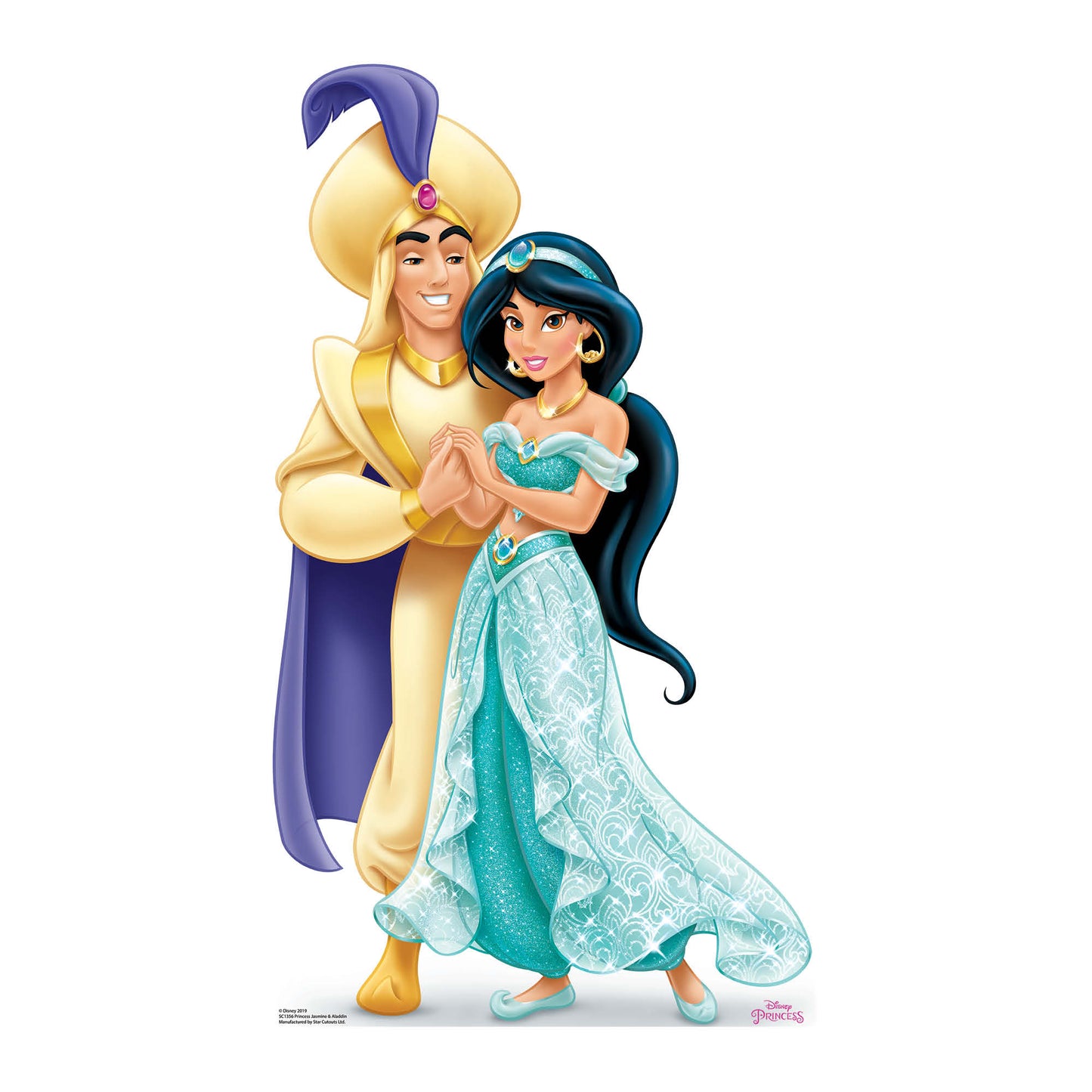 SC1356 Princess Jasmine and Aladdin Cardboard Cut Out Height 89cm