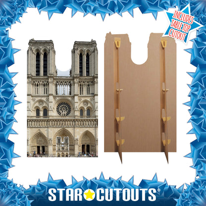 SC1358 Notre-Dame French Cathedral Cardboard Cut Out Height 173cm