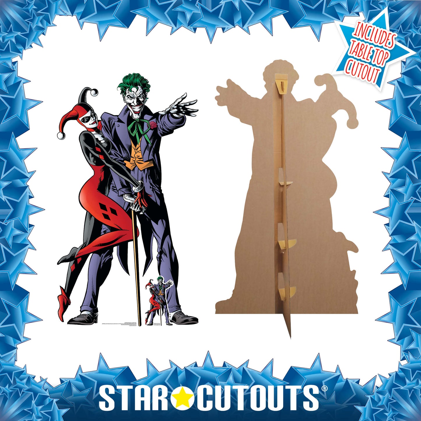 SC1370 Harley Quinn and The Joker Classic Comic Couple Double Cutout Cardboard Cut Out Height 167cm