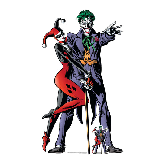 SC1370 Harley Quinn and The Joker Classic Comic Couple Double Cutout Cardboard Cut Out Height 167cm