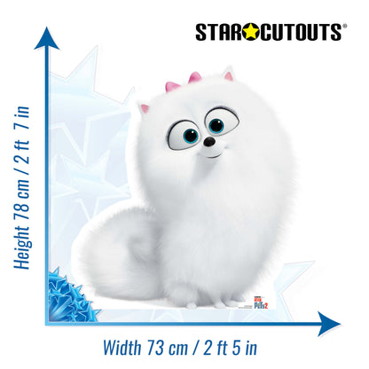 SC1374 Gidget Fluffy White Dog Secret Life of Pets Cardboard Cut Out Height 78cm