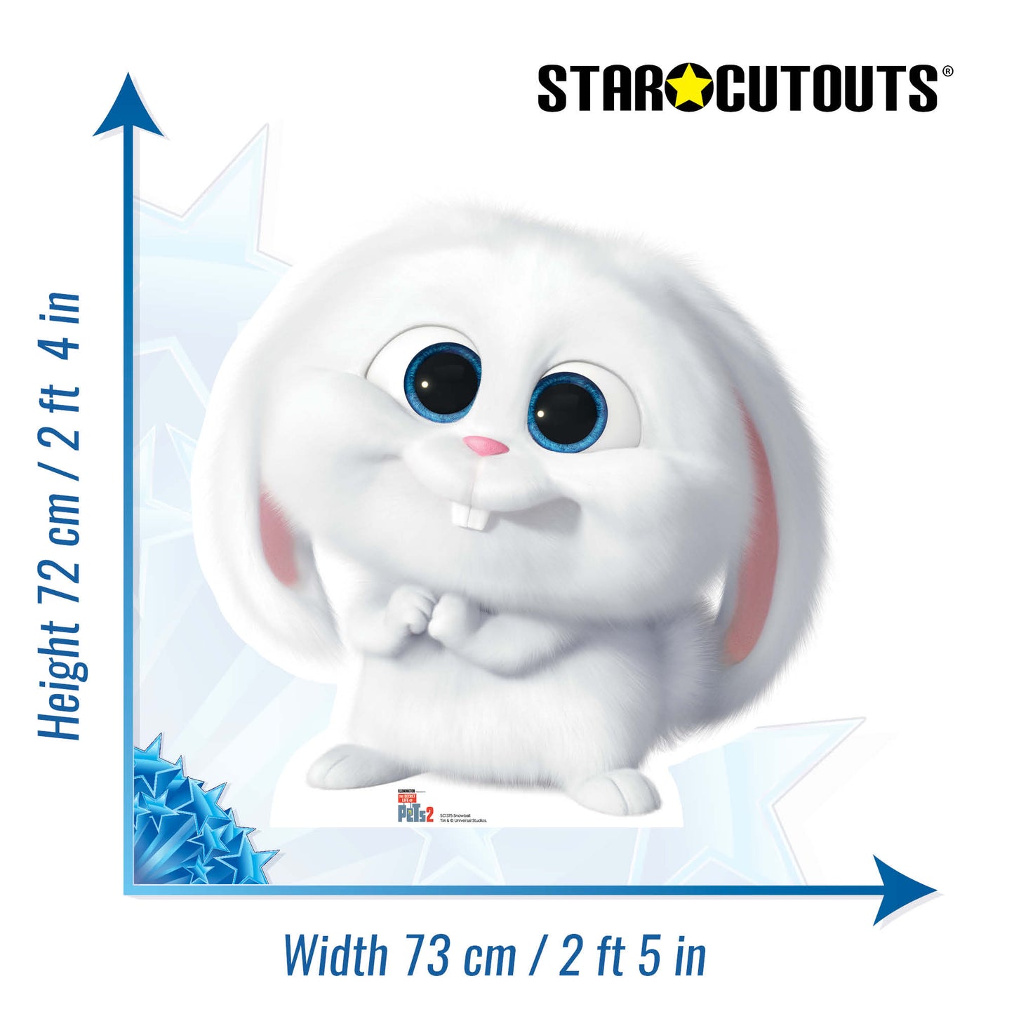 SC1375 Snowball the Rabbit Secret Life of Pets Cardboard Cut Out Height 72cm