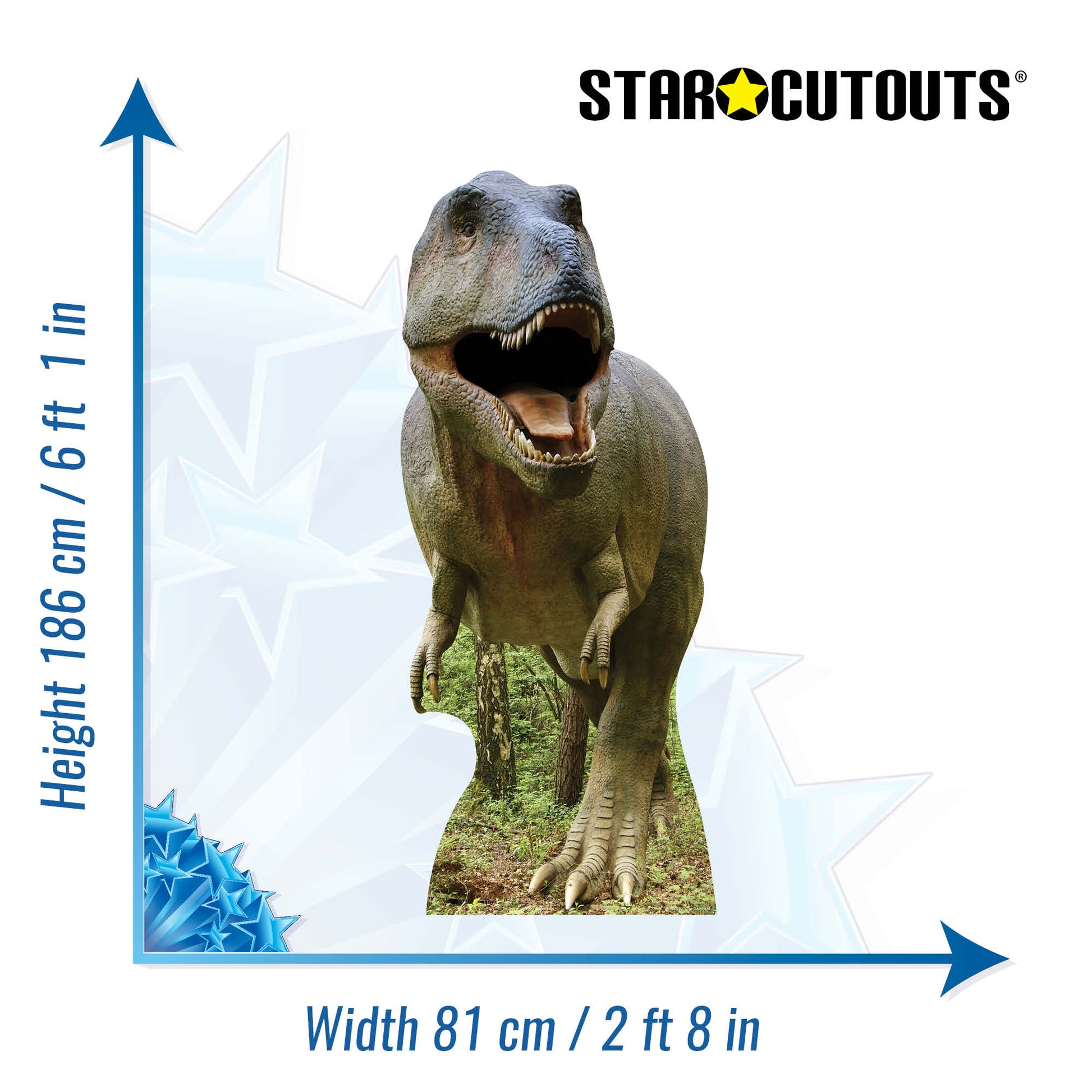 SC137 Tyrannosaurus Rex  Cardboard Cut Out Height 186cm - Star Cutouts