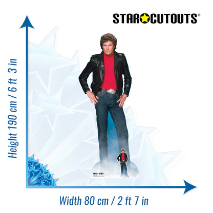 SC1381 Michael Knight David Hasselhoff Knight Rider Cardboard Cut Out Height 190cm