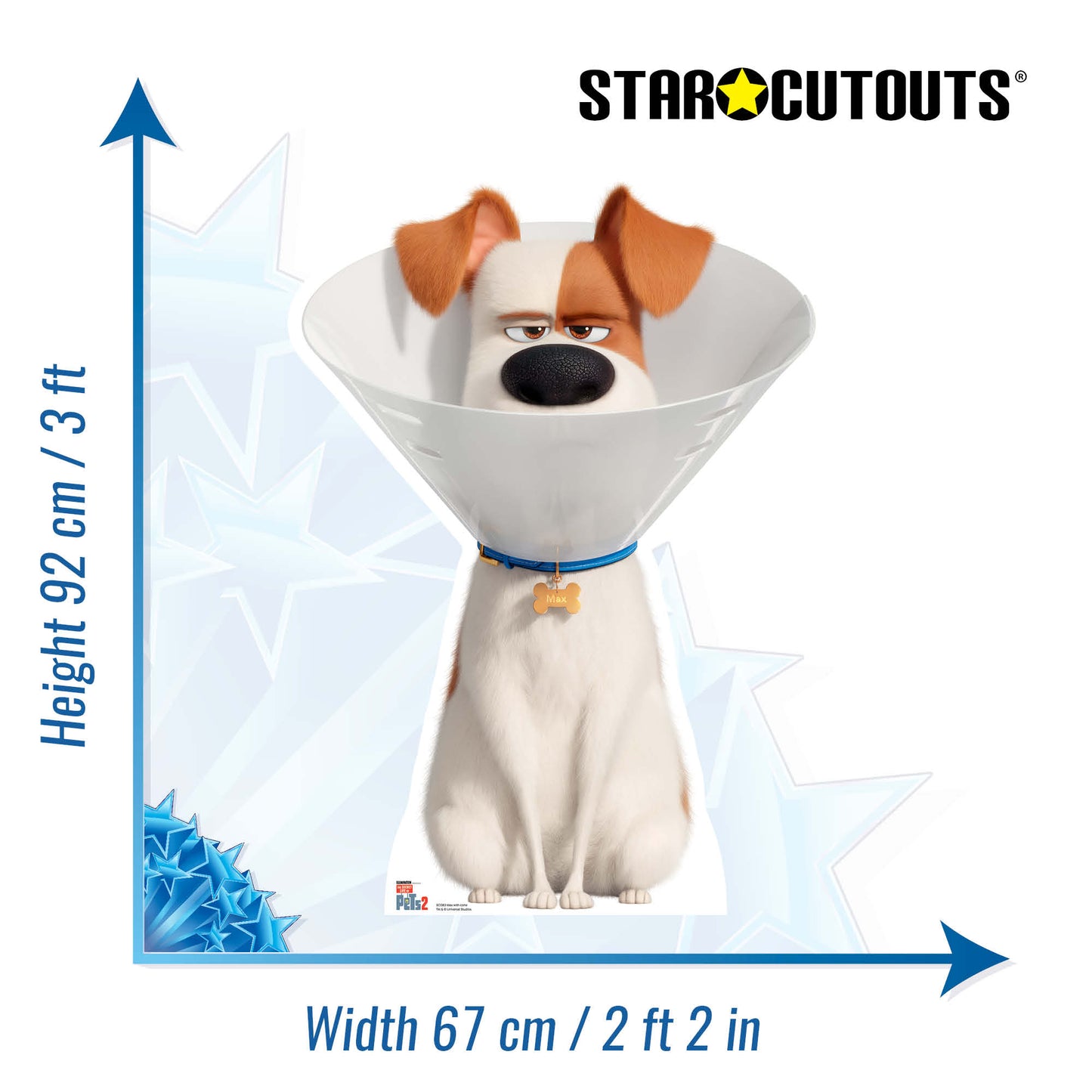 SC1383 Max the Dog wearing a Cone Collar Cardboard Cut Out Height 92cm