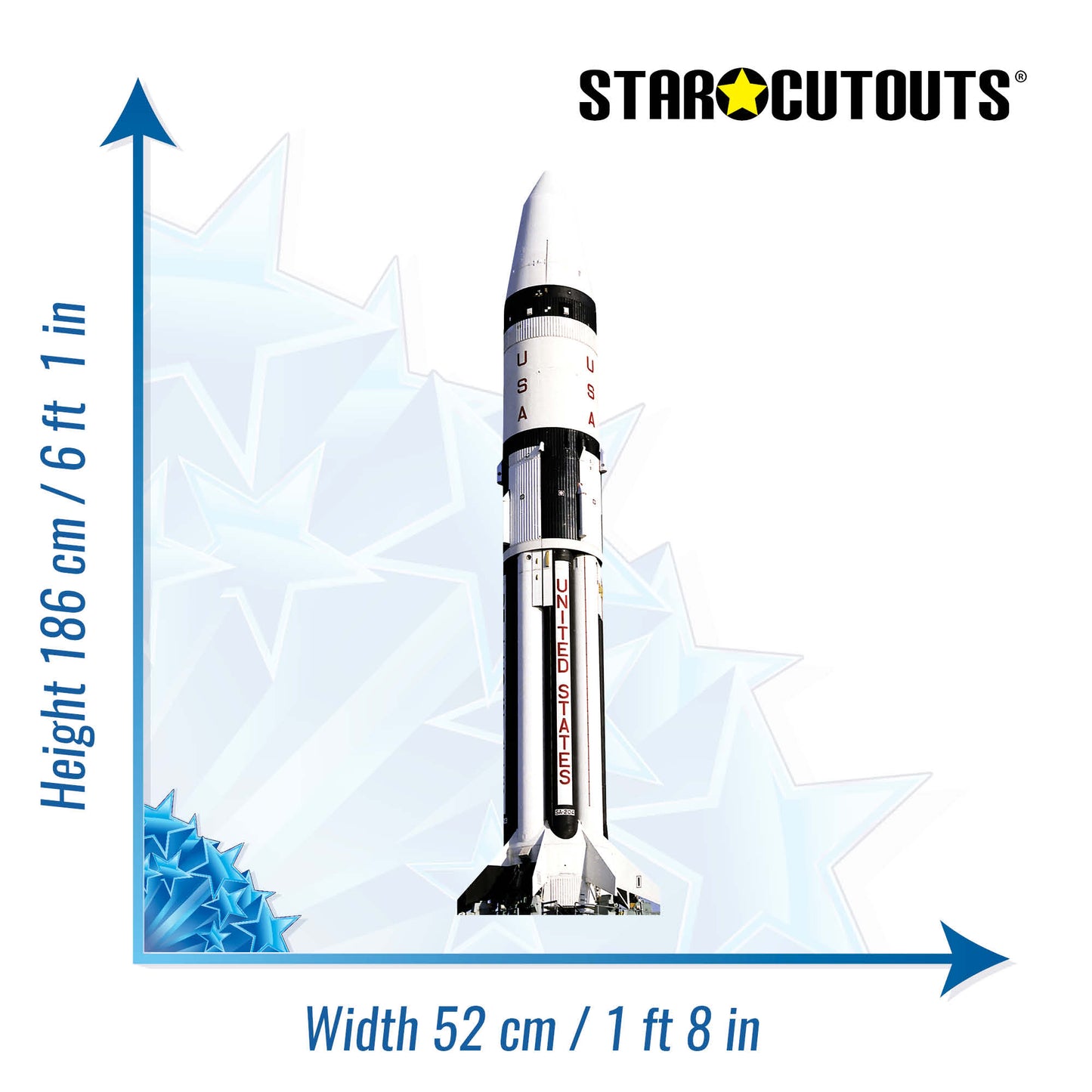 SC138 Rocket (Real Space Craft) Cardboard Cut Out Height 186cm