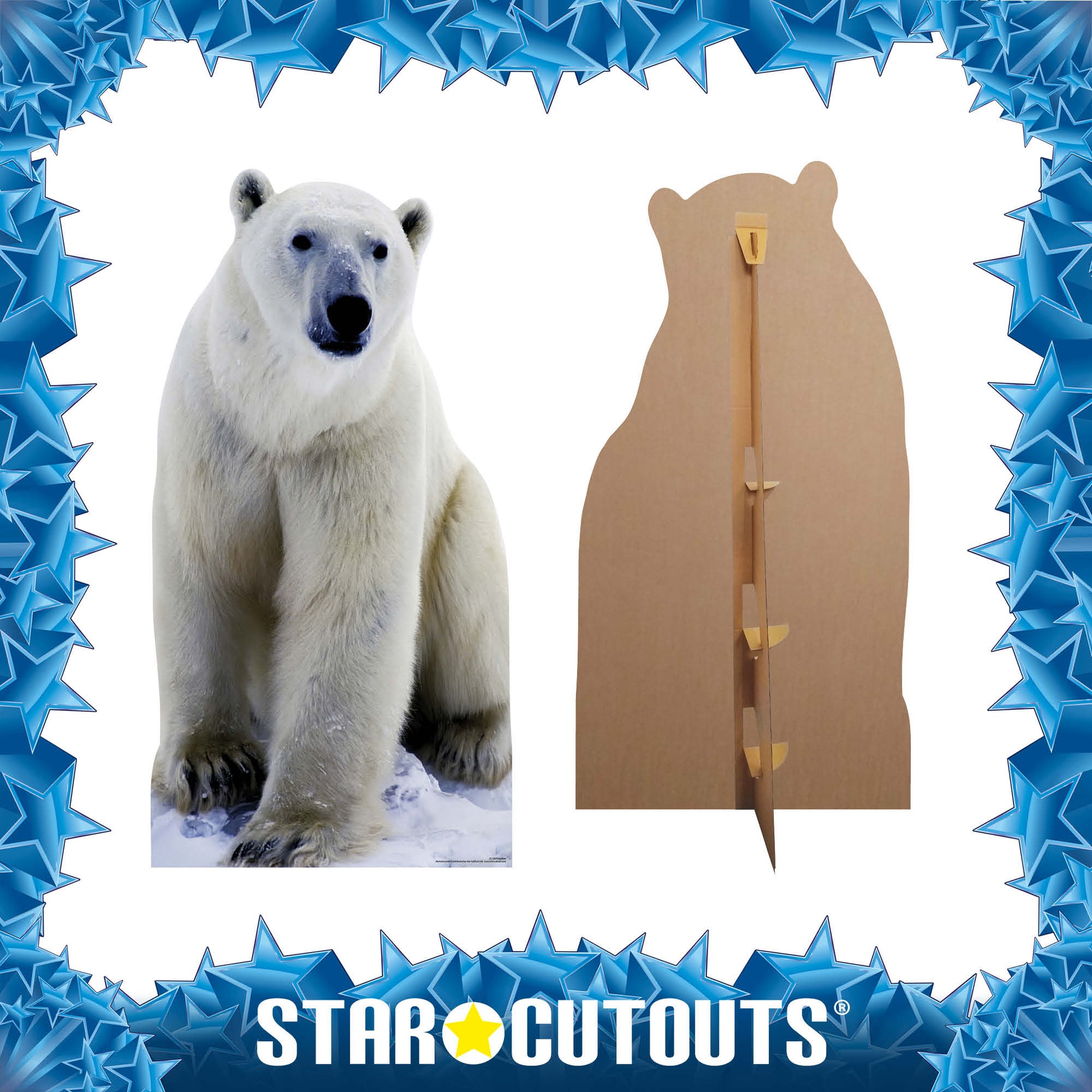 SC139 Polar Bear Cardboard Cut Out Height 185cm - Star Cutouts