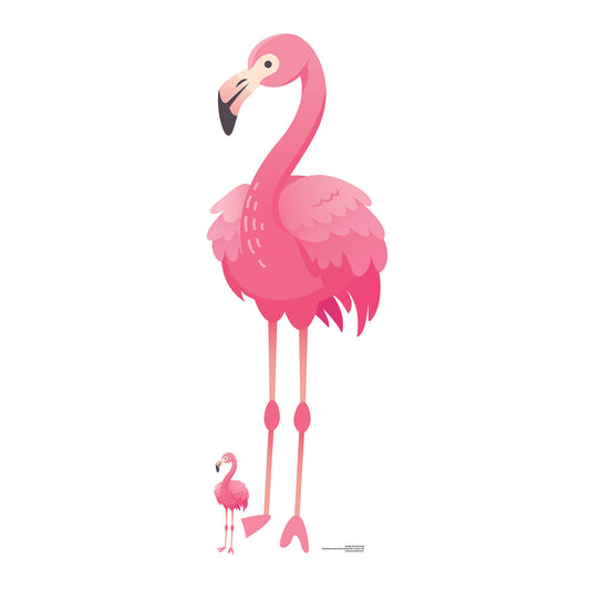 SC1401 Pink Flamingo Cardboard Cut Out Height 150cm - Star Cutouts