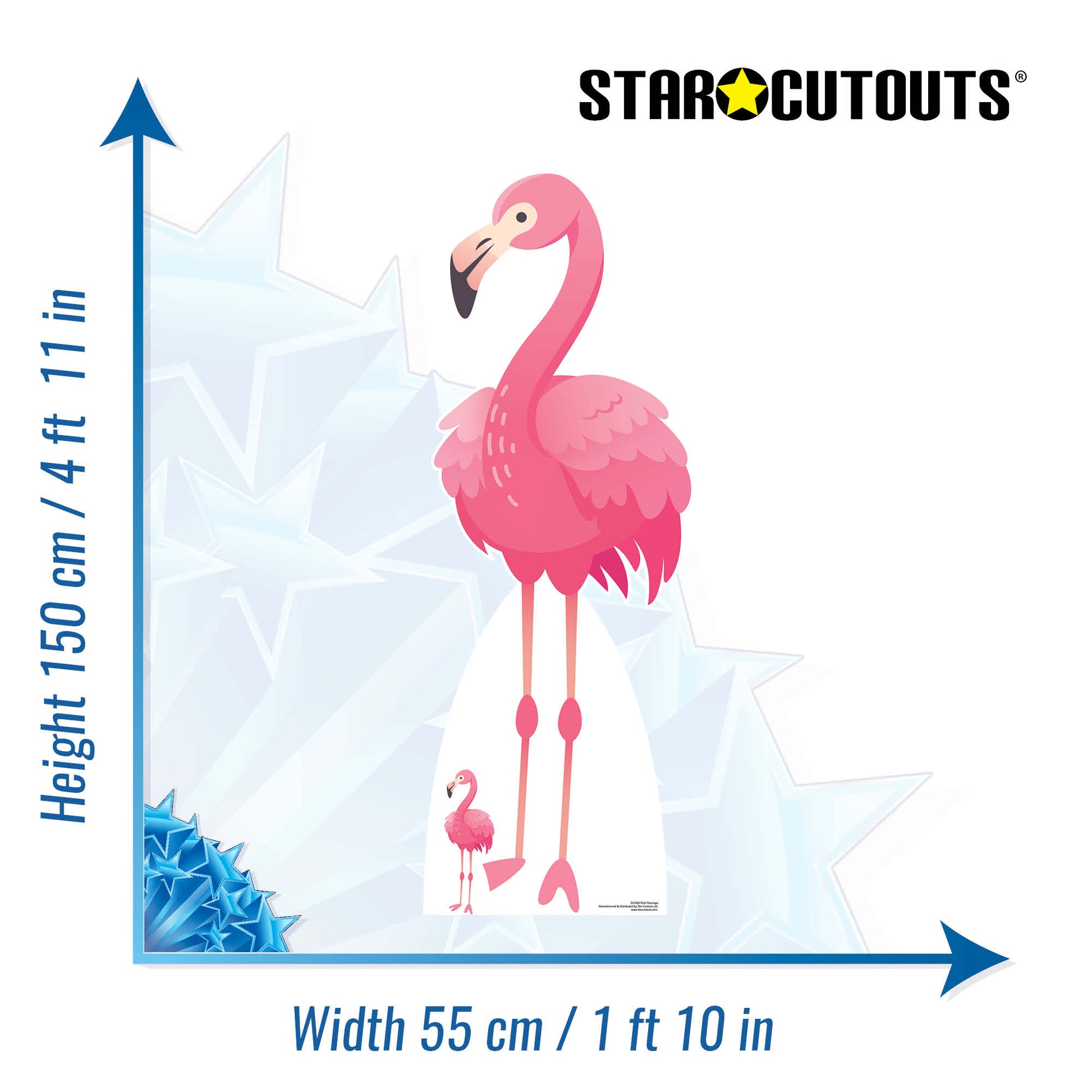 SC1401 Pink Flamingo Cardboard Cut Out Height 150cm - Star Cutouts