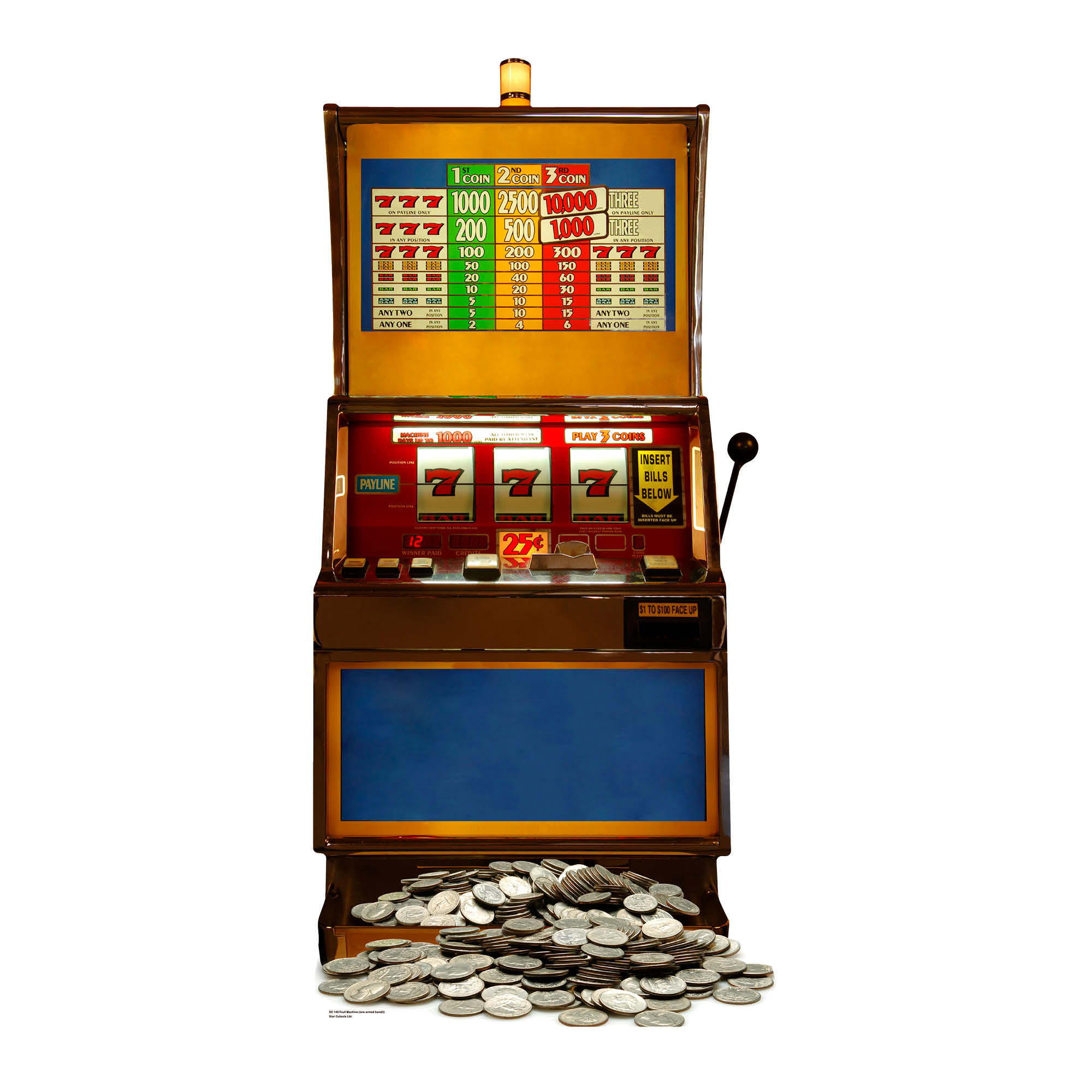 SC140 Fruit Machine One Armed Bandit Cardboard Cut Out Height 186cm ... Fruit machine one arm bandit