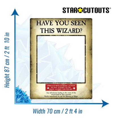 SC1419 Harry Potter Wanted Poster  Gold Selfie Frame Height 87cm