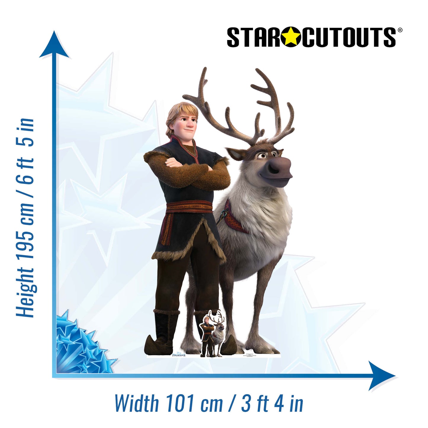 SC1423 Kristoff and Sven Cardboard Cut Out Height 195cm