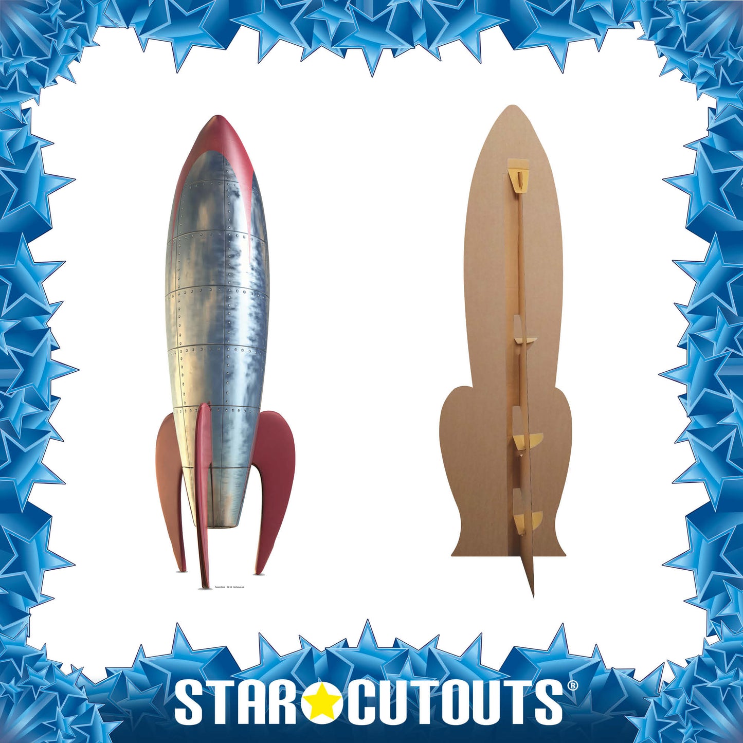 SC142 Retro Rocket (1950's Style) Cardboard Cut Out Height 191cm