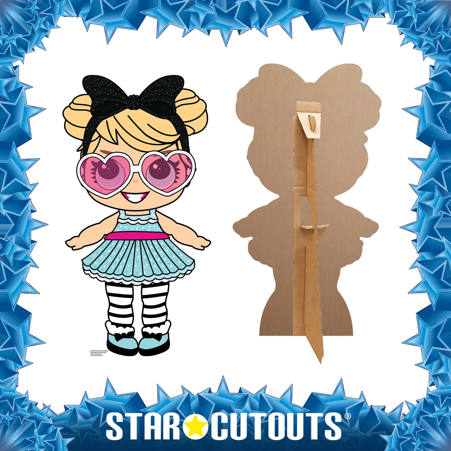 SC1435 Party Doll with Large Eyes and Shades Cardboard Cut Out Height 86cm