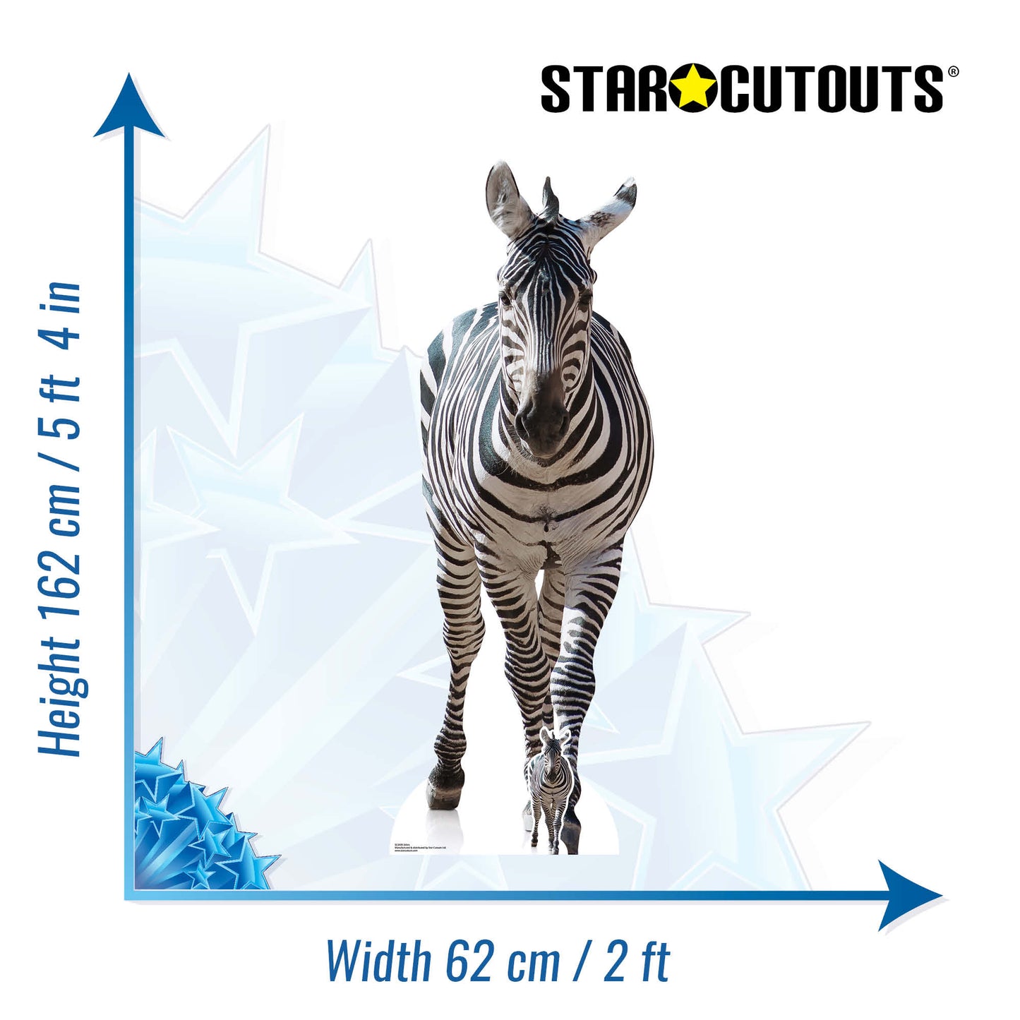SC1439 Adult Zebra Black and White Cardboard Cut Out Height 162cm - Star Cutouts
