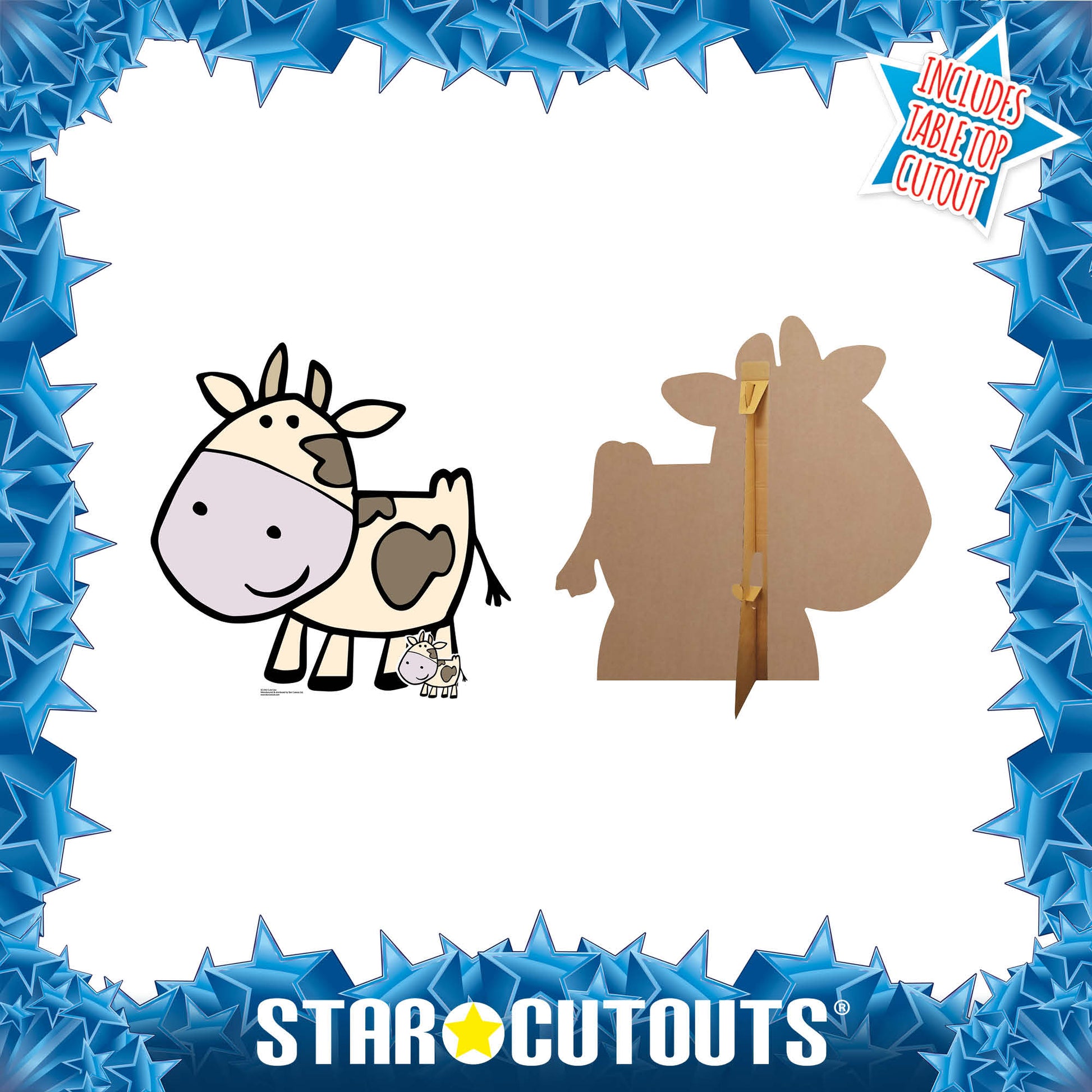 SC1442 Cute Cow Farmyard Animal Cardboard Cut Out Height 103cm - Star Cutouts