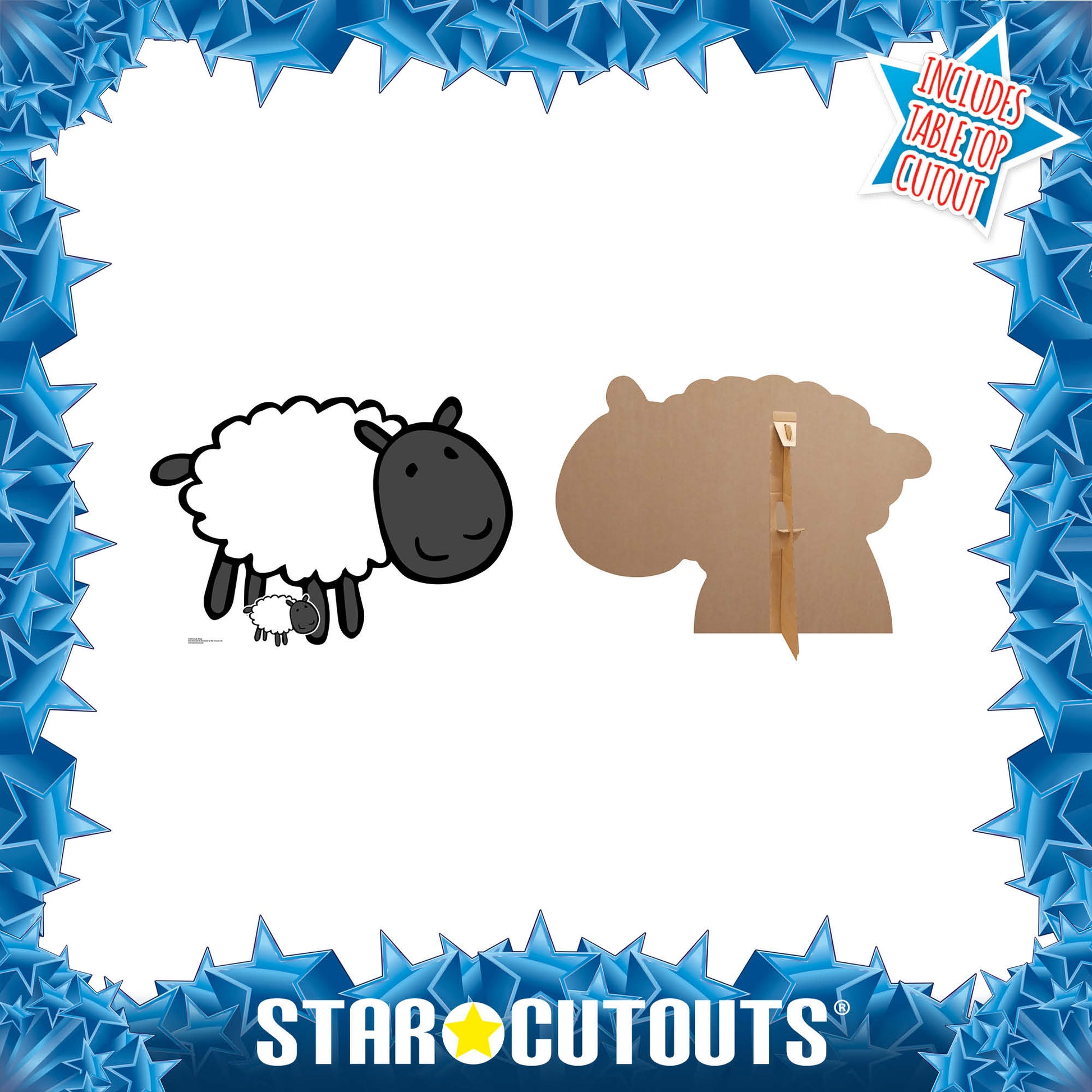 SC1443 Cute Sheep Farmyard Animal Cardboard Cut Out Height 90cm - Star Cutouts